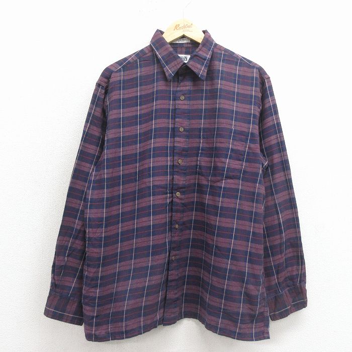 樂天商城 - 【中古】古着 アロー 長袖 シャツ メンズ 00年代 00s 紺他 チェック 26feb16