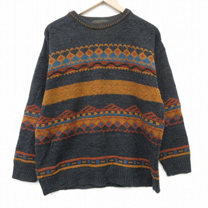 乐天商城 - 【中古】古着 長袖 セーター メンズ 00年代 00s クルーネック 濃グレー他 26feb16