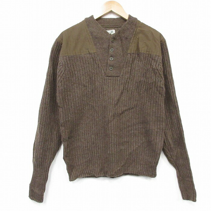 乐天商城 - 【中古】古着 エルエルビーン 長袖 コマンド セーター メンズ 00年代 00s ヒジ当て メリノウール ヘンリーネック こげ茶【spe】 26feb16