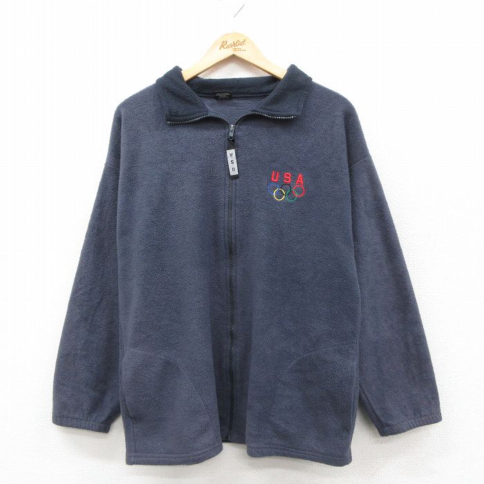Other - 【中古】古着 長袖フリースジャケット メンズ オリンピック USA製 濃グレー アウター アメカジ ストリート カジュアル きれいめ ヴィンテージ レトロ オールド 26feb19