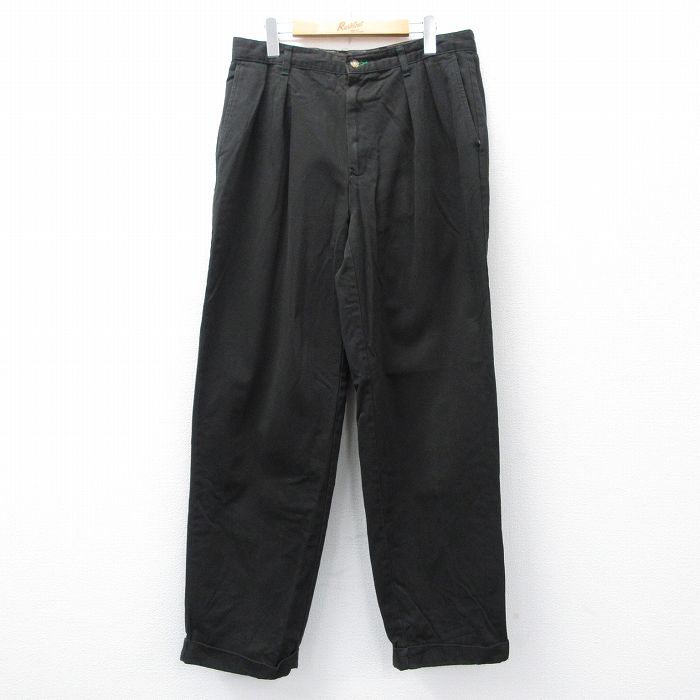 乐天商城 - 【中古】古着 トミーヒルフィガー ブランド パンツ メンズ 90年代 90s ワンポイントロゴ コットン 黒 26feb20