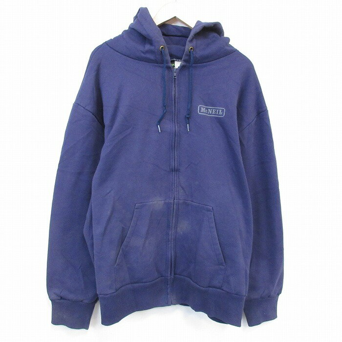 乐天商城 - 【中古】古着 キャンバー 90s フルジップ スウェット トレーナー パーカー メンズ 紺 USA製 MCNEIL 内側サーマル アメカジ ストリート カジュアル きれいめ【spe】 26feb20