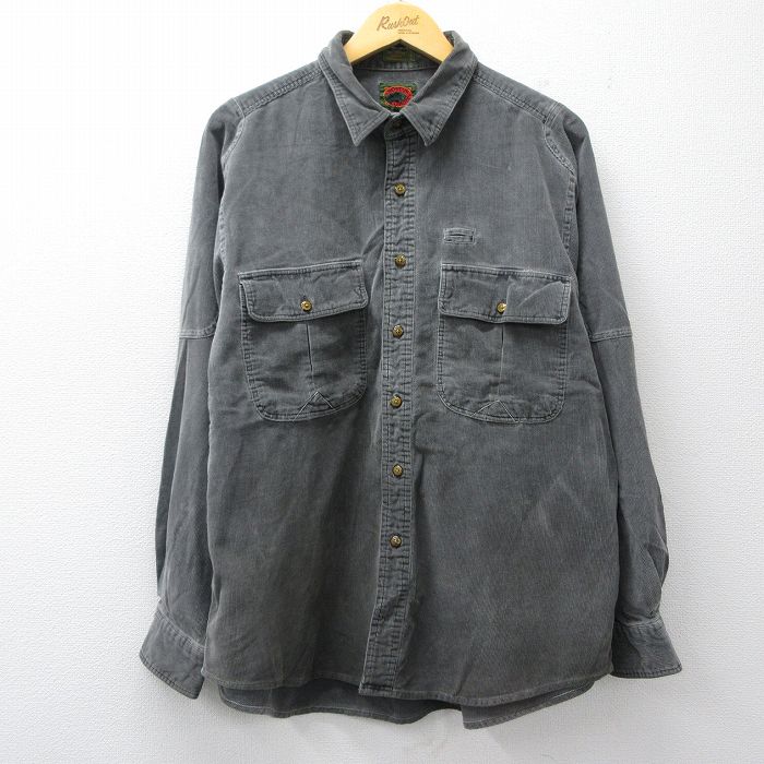 樂天商城 - 【中古】古着 ボストントレーダーズ 長袖 シャツ メンズ 00年代 00s コーデュロイ コットン グレー系 26feb25