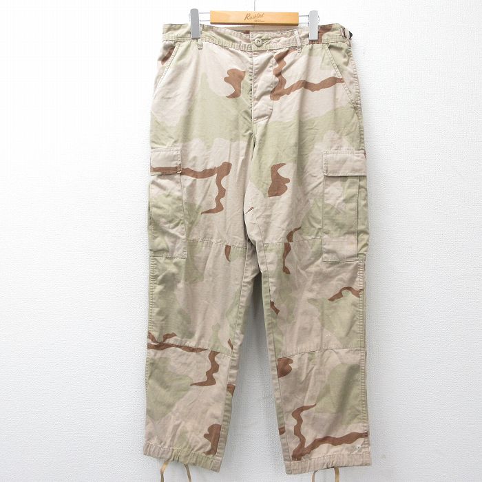 樂天商城 - 【中古】古着 ミリタリー カーゴ パンツ メンズ リップストップ デザートカモ USA製 ベージュ 迷彩 26feb28