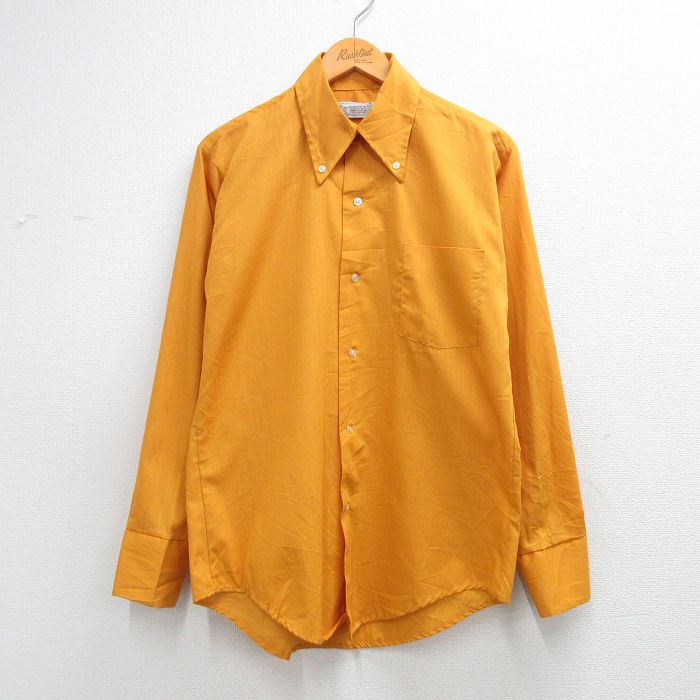 樂天商城 - 【中古】古着 Kマート 長袖 シャツ メンズ 70年代 70s ボタンダウン 黄系【spe】 26feb28