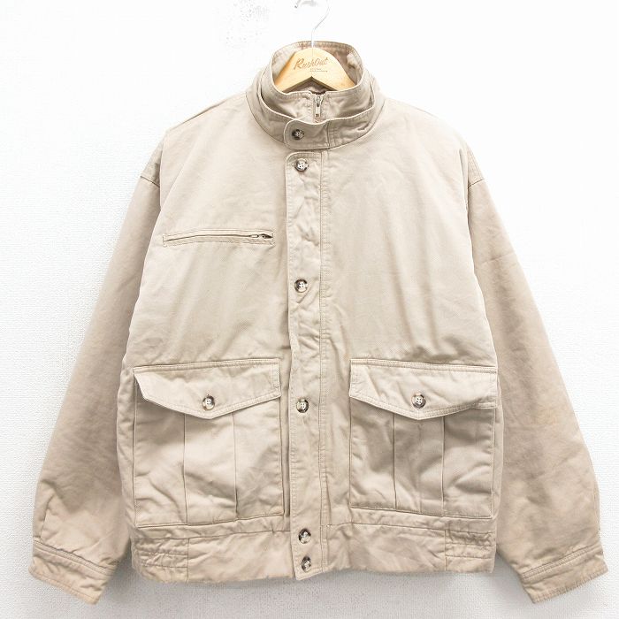 Rakuten - 【中古】古着 IZOD 90s 長袖ジャケット メンズ 90年代 ベージュ コットン ビジネスカジュアル アメカジ ストリート きれいめ ヴィンテージ レトロ オールド 26mar03