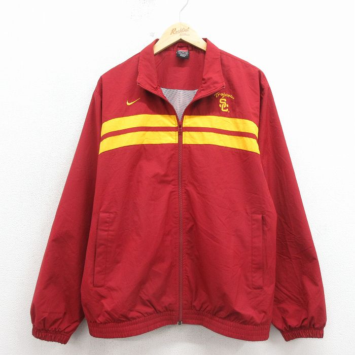 乐天商城 - 【中古】古着 ナイキ NIKE 長袖 ジャケット メンズ 00年代 00s タイガース エンジ他 内側メッシュ 26mar03