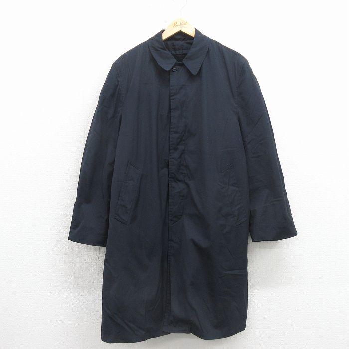 樂天商城 - 【中古】古着 ペニーズ タウンクラフト 長袖 コート メンズ 70年代 70s 大きいサイズ ロング丈 紺 内側ボア【spe】 26mar09