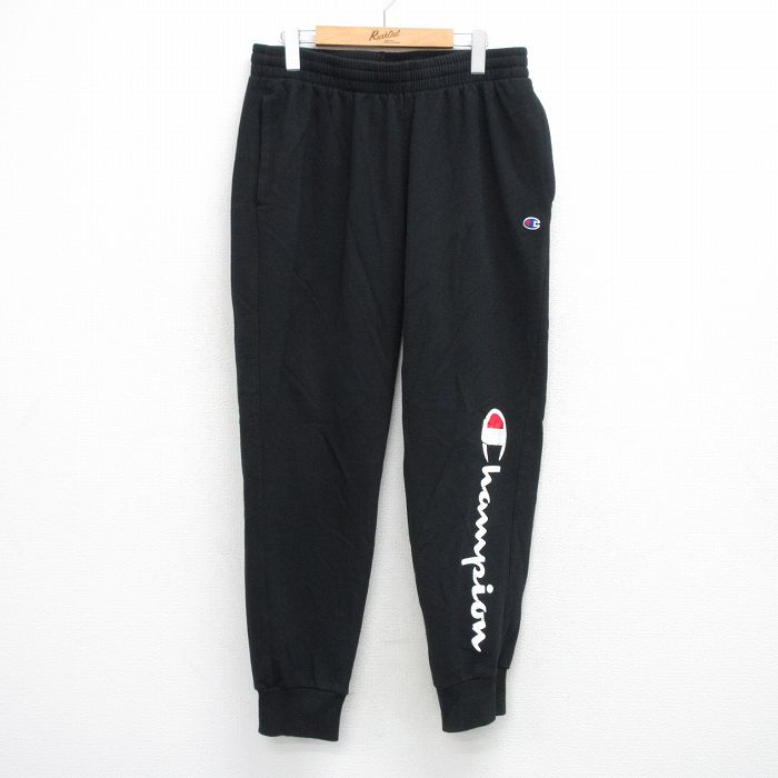 【中古】古着 チャンピオン スウェットパンツ メンズ W34 黒 ビッグロゴ ワーク アメカジ ストリート ボトムス トレーニング カジュアル きれいめ ヴィンテージ レトロ 26mar10