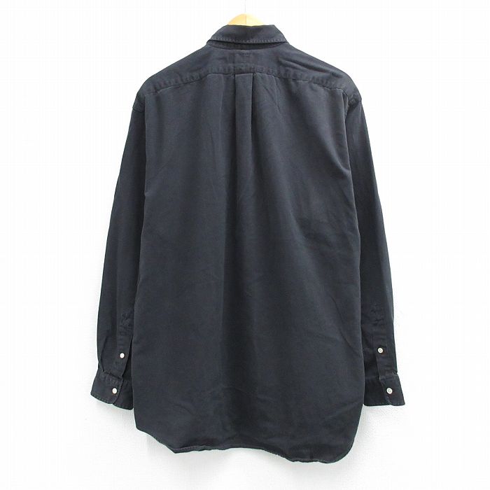 【中古】古着 ラルフローレン 90s 長袖シャツ メンズ 黒 Ralph Lauren ボタンダウ...