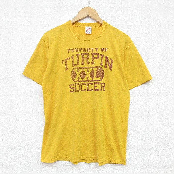 樂天商城 - 【中古】古着 ジャージーズ 半袖 ビンテージ Tシャツ メンズ 80年代 80s サッカー クルーネック USA製 黄 26mar11