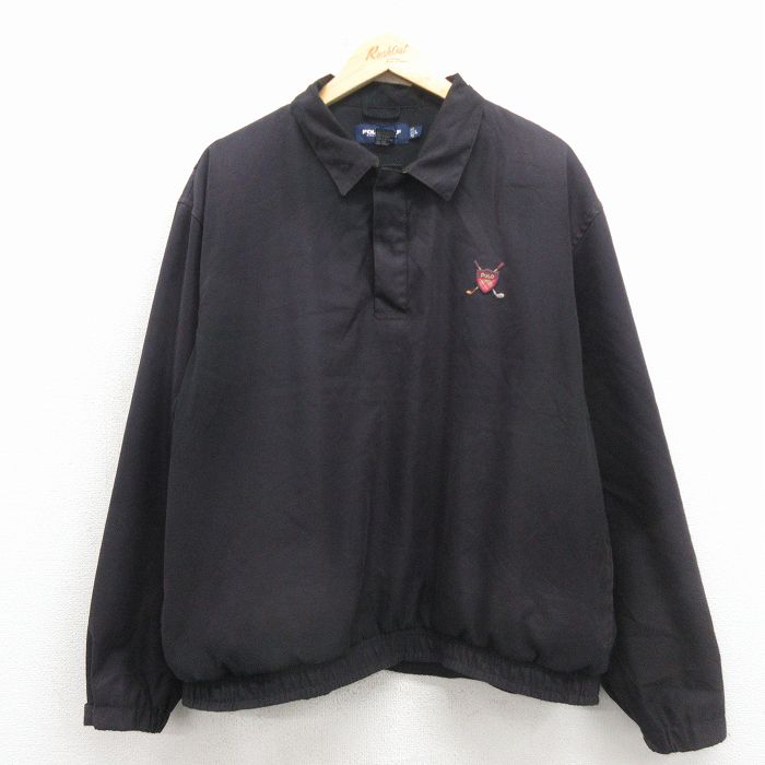 樂天商城 - 【中古】古着 ラルフローレン 長袖 ブランド ジャケット メンズ 90年代 90s ワンポイントロゴ 大きいサイズ 黒 内側メッシュ【spe】 26mar16