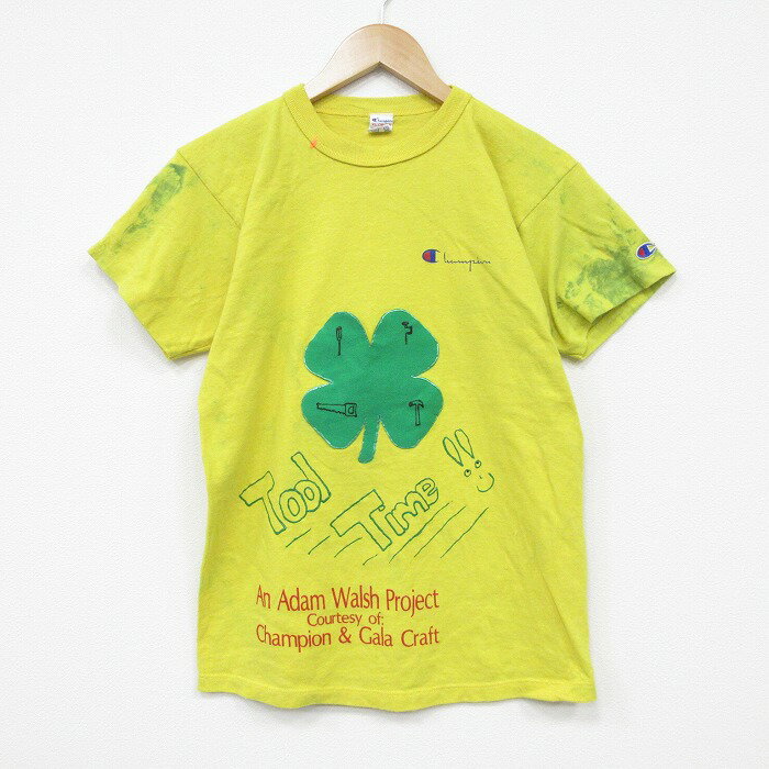 樂天商城 - 【中古】古着 チャンピオン champion 半袖 ビンテージ Tシャツ メンズ 80年代 80s クローバー コットン クルーネック USA製 黄【spe】 26mar16