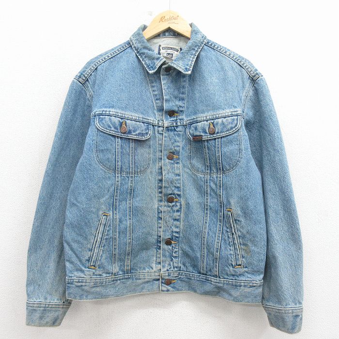 【中古】古着 リー Lee 長袖 ジージャン メンズ 90年代 90s コットン USA製 紺 デニム【spe】 26mar17