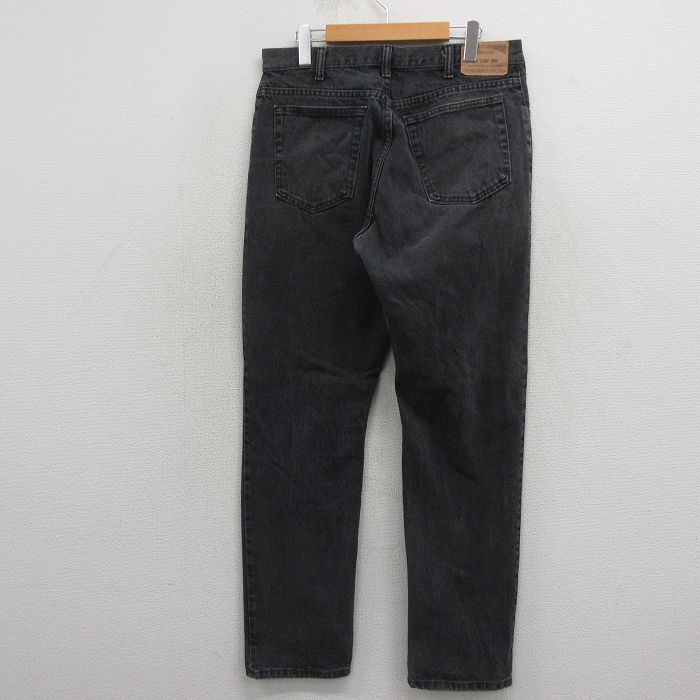 古着屋RushOutの【中古】古着 ギャップ デニムパンツ ジーンズ メンズ W32 黒 インディゴ ストレート アメカジ ストリート カジュアル デイリー ヴィンテージ きれいめ レトロ 26mar17｜アングル3