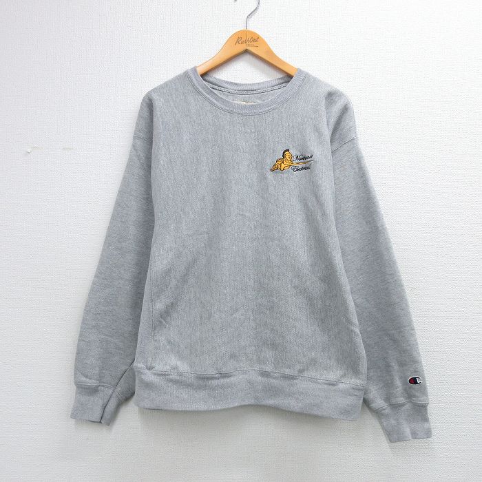 樂天商城 - 【中古】古着 長袖 チャンピオン Champion リバースウィーブ メンズ 00年代 00s Northeast クルーネック グレー 霜降り 26mar19