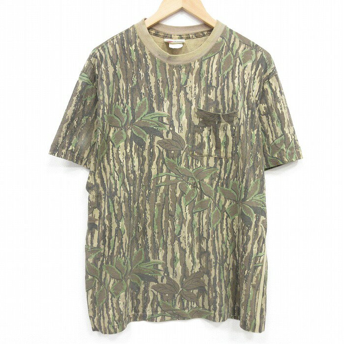 樂天商城 - 【中古】古着 半袖 ビンテージ Tシャツ メンズ 90年代 90s リアルツリー クルーネック 茶 迷彩 26mar19