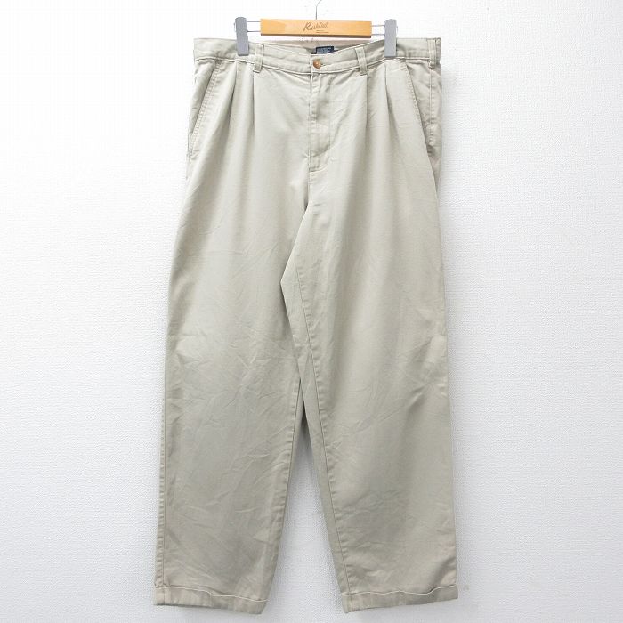 樂天商城 - 【中古】古着 90s ピューリタン タロン パンツ メンズ 90年代 ベージュ アメカジ ストリート カジュアル きれいめ ヴィンテージ レトロ オールド 26mar23