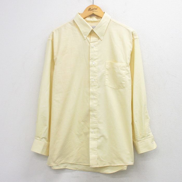 樂天商城 - 【中古】古着 アロー 長袖 シャツ メンズ 90年代 90s 大きいサイズ ボタンダウン USA製 薄黄 26mar23
