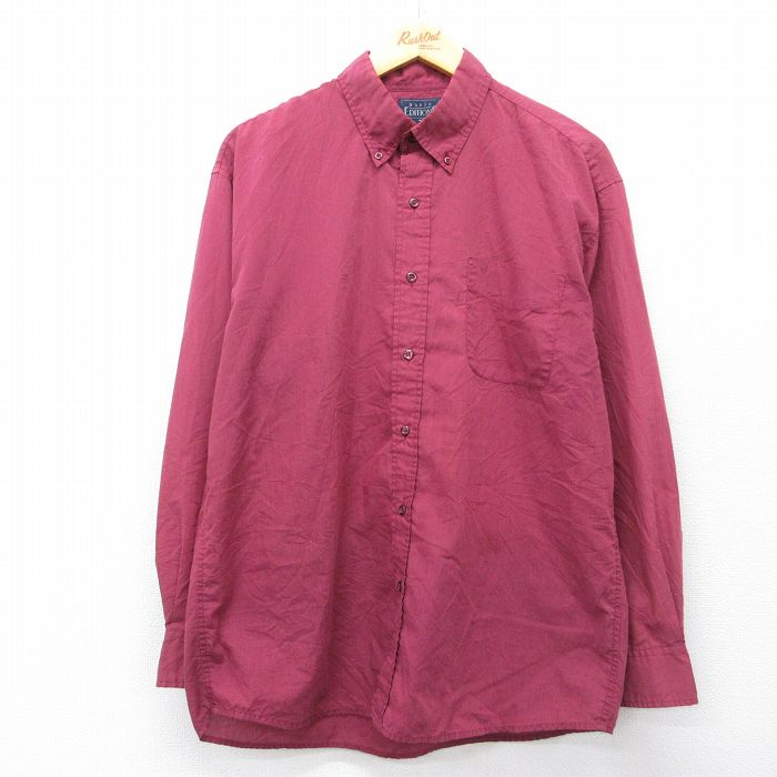 乐天商城 - 【中古】古着 ベーシックエディションズ 長袖 シャツ メンズ 90年代 90s ボタンダウン エンジ 26mar24