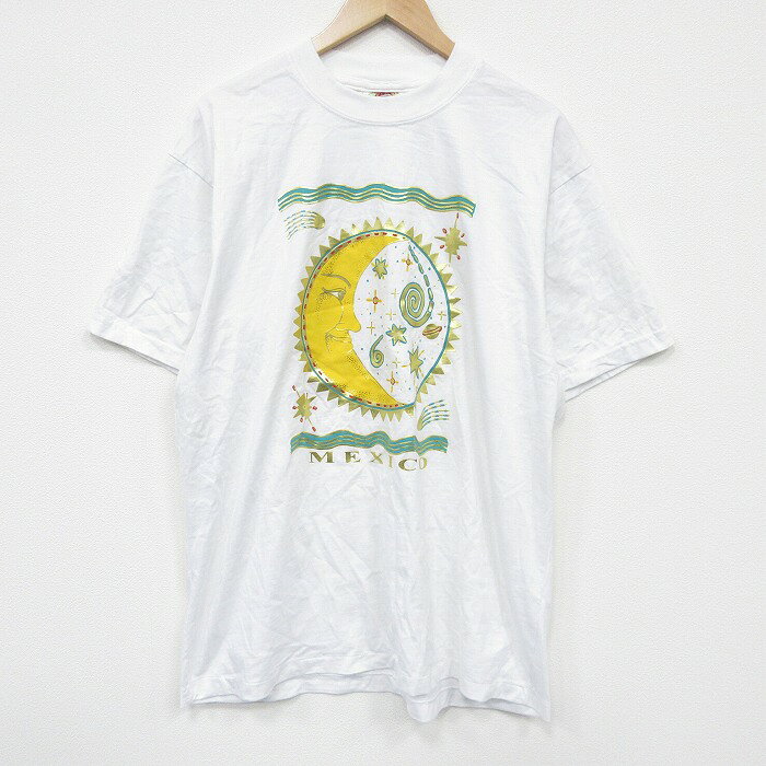 Rakuten - 【中古】古着 90s 半袖Tシャツ メンズ 90年代 白 月柄 クルーネック 大きいサイズ ヴィンテージ アメカジ ストリート カジュアル きれいめ ヴィンテージ レトロ 26mar24