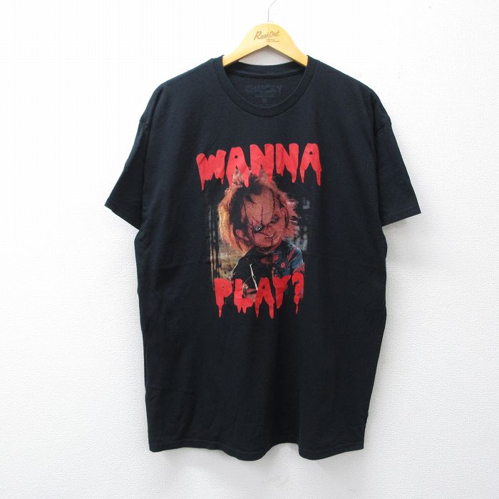 乐天商城 - 【中古】古着 半袖 Tシャツ メンズ 映画 チャッキー コットン クルーネック 黒【spe】 26mar26