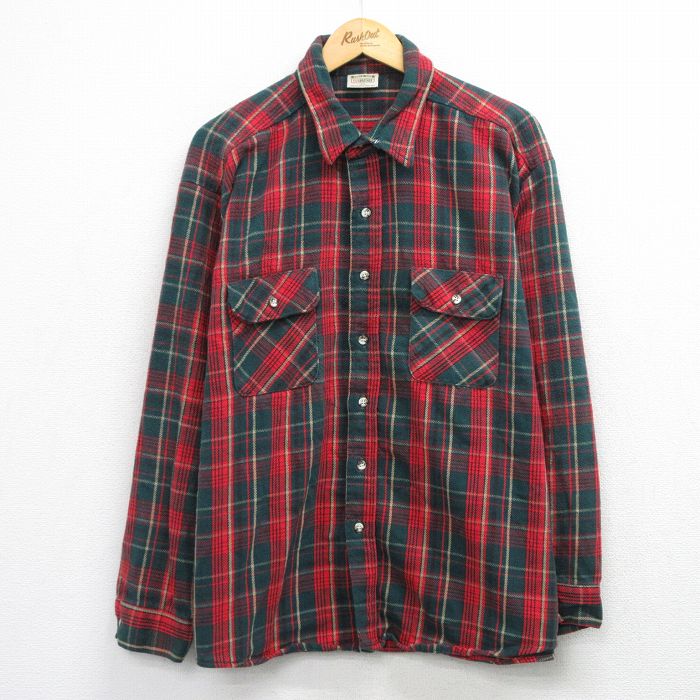 乐天商城 - 【中古】古着 ファイブブラザー 90s 長袖 ヘビーフランネル チェック シャツ メンズ 緑 大きいサイズ ビッグシルエット アメカジ ストリート カジュアル きれいめ【spe】 26apr01