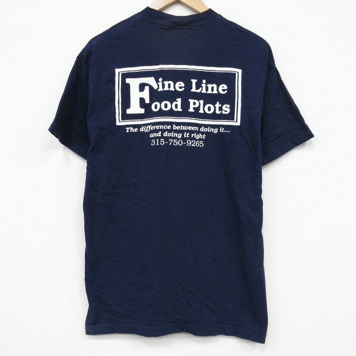 中古 古着 90s 90年代 半袖Tシャツ メンズ ヴィンテージ 紺 クルーネック コットン USA製 Fine アメカ…