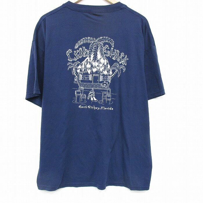 樂天商城 - 【中古】古着 ジャージーズ 半袖 ビンテージ Tシャツ メンズ 00年代 00s フロリダ 大きいサイズ クルーネック 薄紺 26apr01
