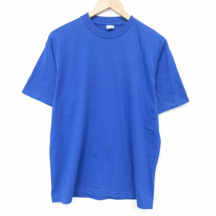 SUKA - 【中古】古着 90s ヴィンテージ半袖Tシャツ メンズ 90年代 無地 クルーネック USA製 青 アメカジ ストリート カジュアル きれいめ レトロ オールド 26apr01 2OF