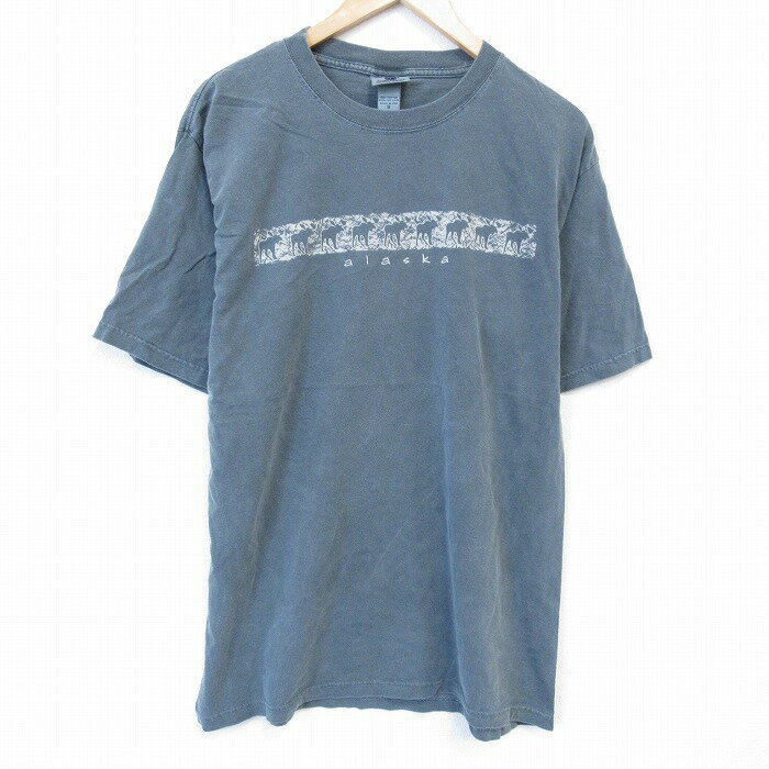 樂天商城 - 【中古】古着 半袖 ビンテージ Tシャツ メンズ 90年代 90s アラスカ コットン クルーネック USA製 濃緑 26apr01