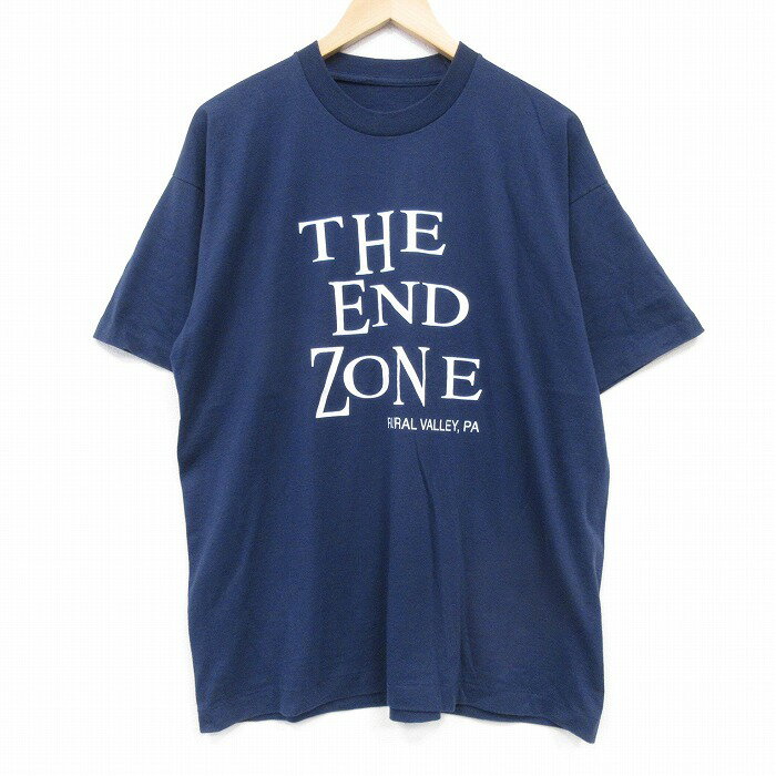 樂天商城 - 【中古】古着 半袖 ビンテージ Tシャツ メンズ 90年代 90s THE END クルーネック 紺 26apr02