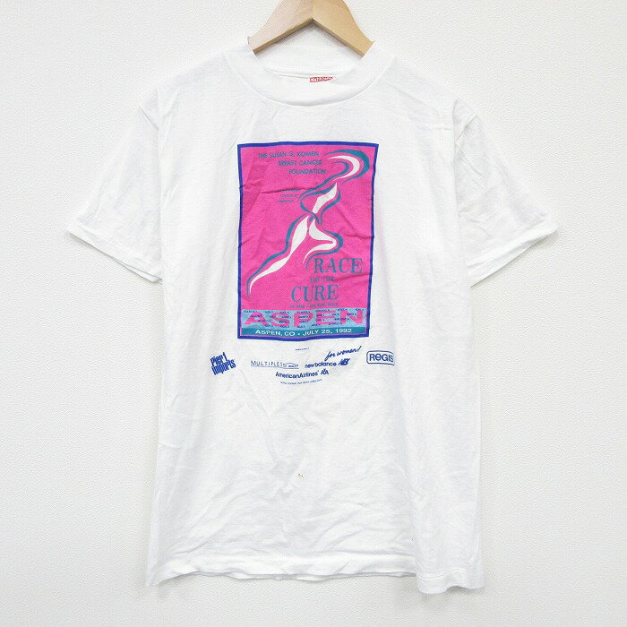 樂天商城 - 【中古】古着 半袖 ビンテージ Tシャツ メンズ 90年代 90s ASPEN コットン クルーネック USA製 白 26apr02