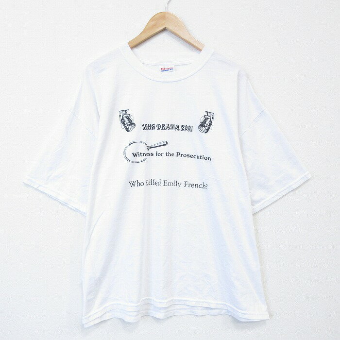 樂天商城 - 【中古】古着 ヘインズ 00s ヴィンテージ 半袖Tシャツ メンズ 白 WHS DRAMA クルーネック 大きいサイズ ビッグシルエット アメカジ ストリート カジュアル 26apr03