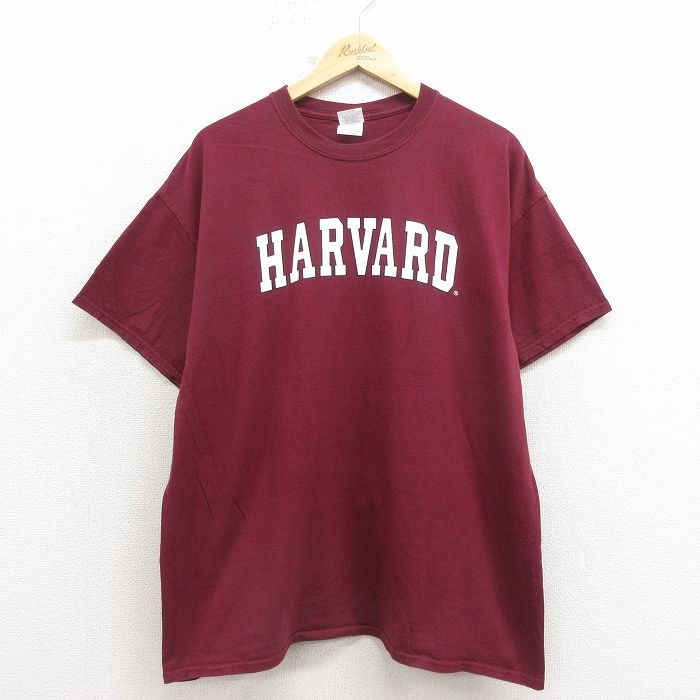 Rakuten - 【中古】古着 00s ヴィンテージTシャツ メンズ XLサイズ エンジ色 クルーネック カレッジプリント コットン100% アメカジ ストリート カジュアル きれいめ 26apr04