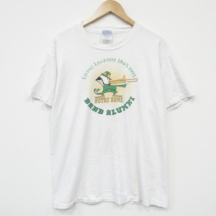 樂天商城 - 【中古】古着 ヘインズ 半袖 ビンテージ Tシャツ メンズ 90年代 90s ノートルダム コットン クルーネック USA製 白 26apr04