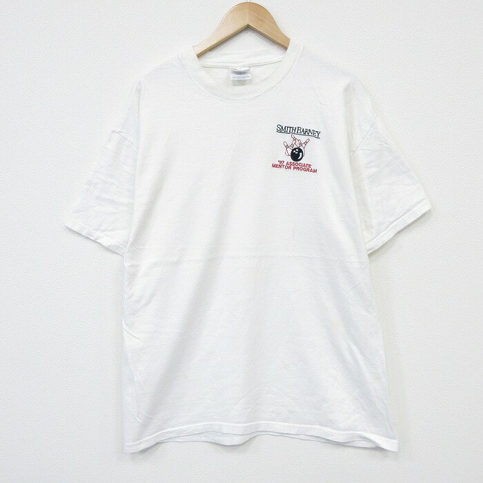 乐天商城 - 【中古】古着 ヘインズ 90s ヴィンテージ 半袖Tシャツ メンズ 白 ボウリング USA製 コットン クルーネック アメカジ ストリート カジュアル きれいめ ヴィンテージ 26apr04
