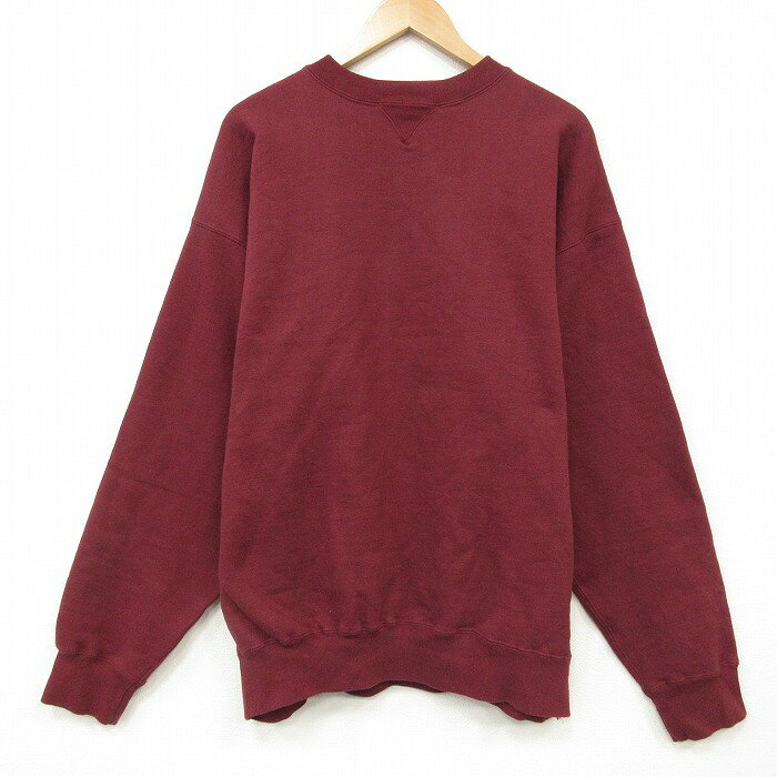 Rakuten - 【中古】古着 90s 長袖スウェット トレーナー メンズ クルーネック 無地 エンジ 90年代 アメカジ ストリート カジュアル きれいめ ヴィンテージ レトロ オールド 26apr06