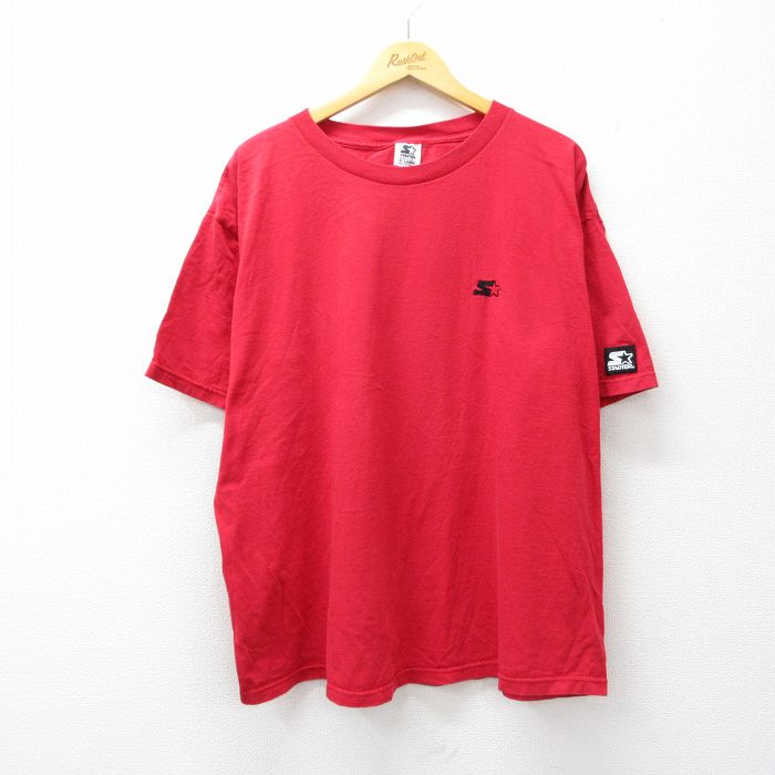 SUKA - 【中古】古着 スターター 90s 半袖Tシャツ メンズ 赤 ワンポイントロゴ USA製 コットン クルーネック アメカジ ストリート カジュアル きれいめ ヴィンテージ 26apr06