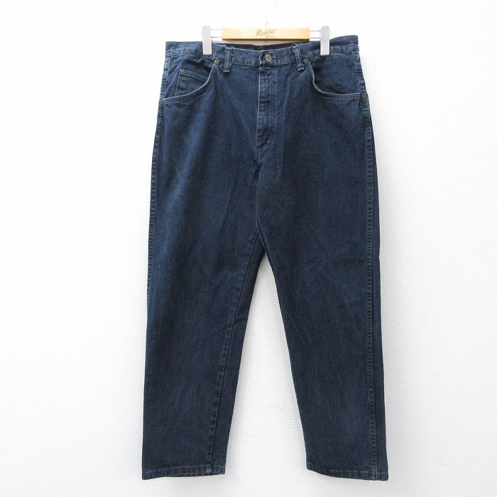 Rakuten - 【中古】古着 90s ラングラー デニムジーンズ メンズ 濃紺 Wrangler USA製 コットン アメカジ ストリート ヴィンテージ カジュアル きれいめ レトロ 26apr09