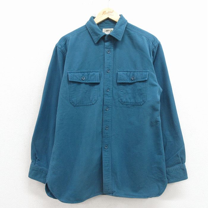 Rakuten - 【中古】古着 エルエルビーン 長袖 フランネル シャツ メンズ 00年代 00s コットン 青 26apr10