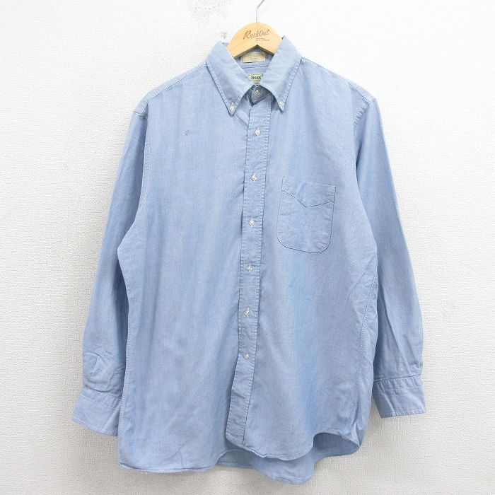 Rakuten - 【中古】古着 エルエルビーン 長袖 ブランド シャツ メンズ 80年代 80s コットン USA製 薄紺 26apr11