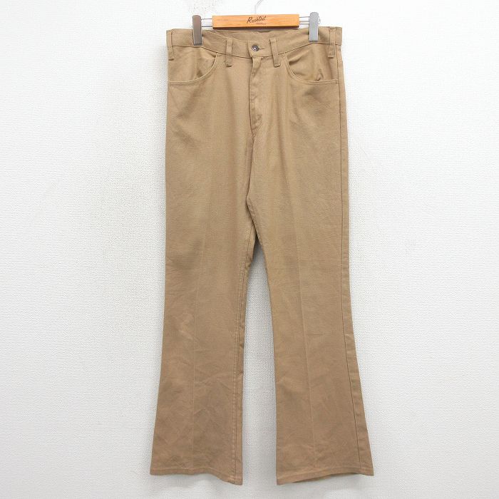 【中古】古着 リーバイス Levis 646 スタプレ パンツ メンズ 80年代 80s ベルボトム USA製 ベージュ【spe】 26apr13