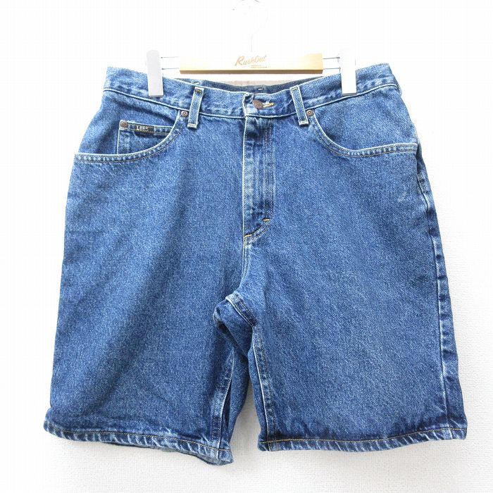 【中古】古着 リー Lee ショート パンツ ショーツ メンズ コットン 紺 デニム 26apr14