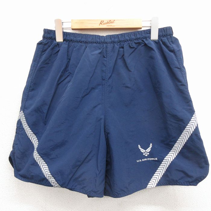古着 ショート ミリタリー ナイロン トレーニング パンツ ショーツ メンズ 00年代 00s USエアフォース リフレクター USA製 紺 26apr15