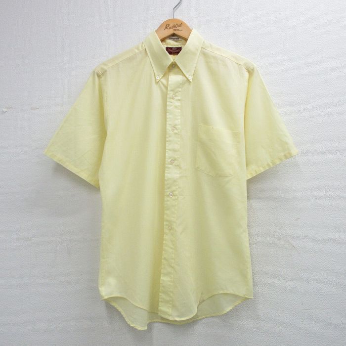 Rakuten - 【中古】古着 バンヒューセン 半袖 シャツ メンズ 70年代 70s ボタンダウン 黄 26apr21