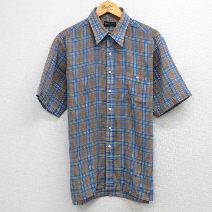 乐天商城 - 【中古】古着 半袖 シャツ メンズ 90年代 90s 茶系他 チェック 26apr22