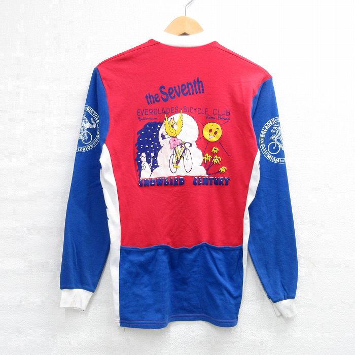 Rakuten - 【中古】古着 長袖 ビンテージ ハーフジップ サイクリング シャツ メンズ 90年代 90s USA製 赤 26apr28