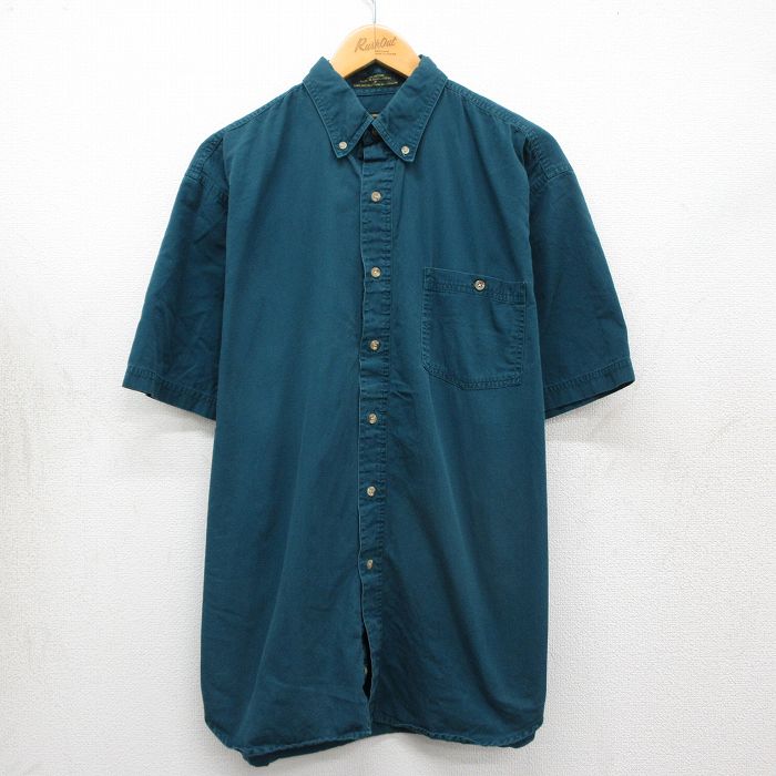 Rakuten - 【中古】古着 半袖 シャツ メンズ 00年代 00s コットン ボタンダウン 濃緑 26may01