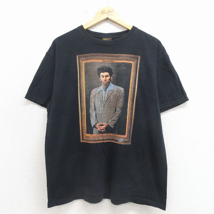 乐天商城 - 【中古】古着 リップルジャンクション 半袖 Tシャツ メンズ ドラマ となりのサインフェルド コットン クルーネック 黒【spe】 26may01